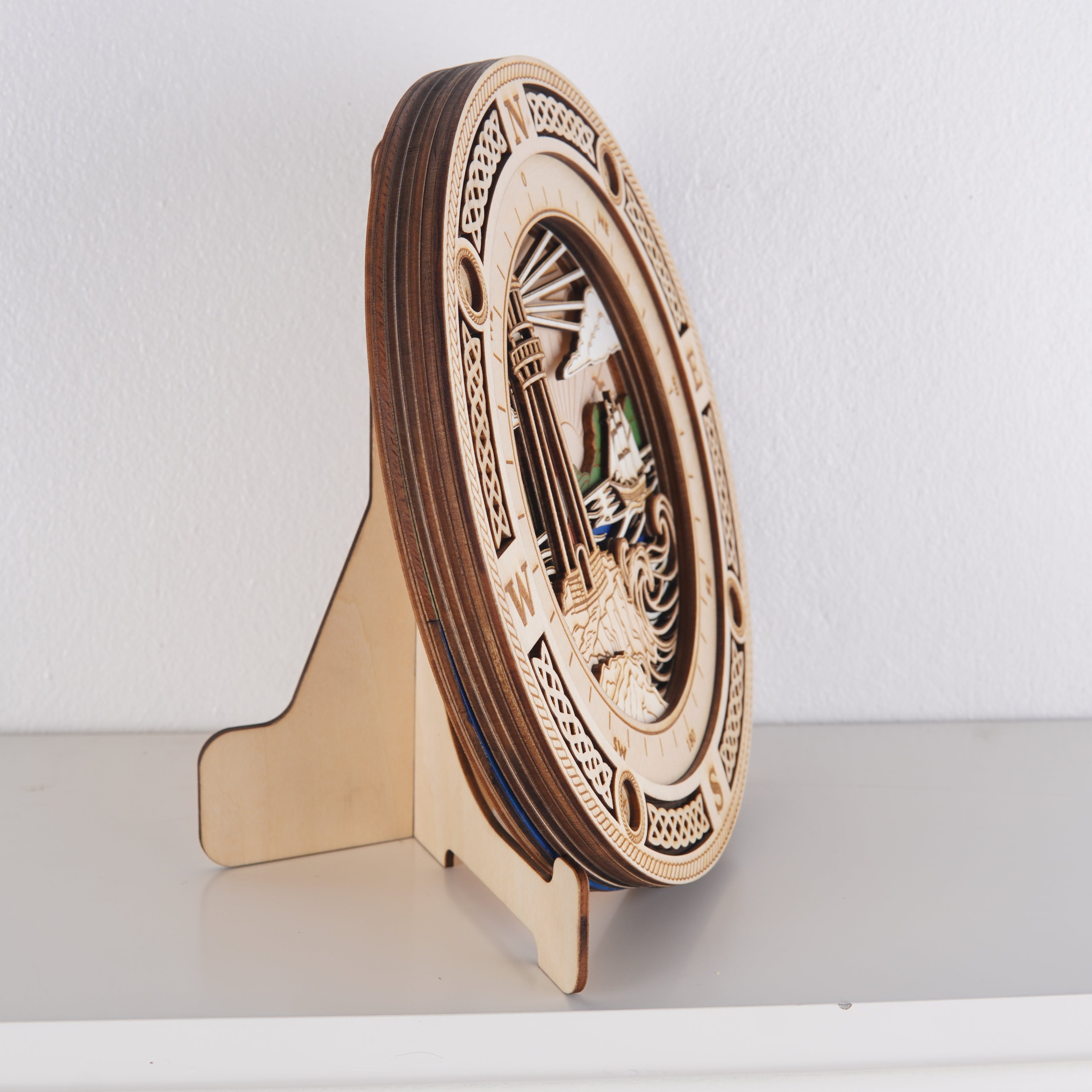 Lighthouse Compass Layered SVG | Laser Cut File | Coastal Wall Art | Glowforge, LightBurn, xTool, CNC