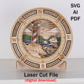 Lighthouse Compass Layered DIGITAL FILE | Laser Cut File | Svg/Ai/Dxf/Pdf